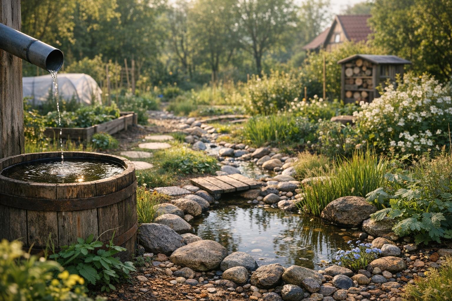 Kreative Schneeschmelze: Regenwassermanagement im Naturgarten – Freilandwerk Blog Vorschau